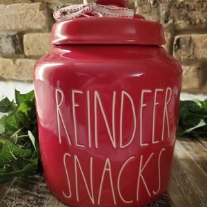 Rae Dunn REINDEER SNACKS Canister